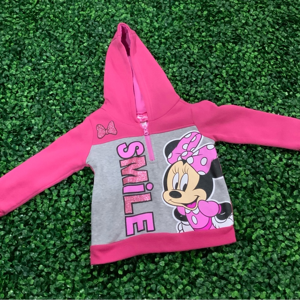Disney Minnie Mouse Pink and Gray Hoodie